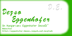 dezso eggenhofer business card